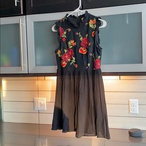 Altar’d State black floral embroidered dress new